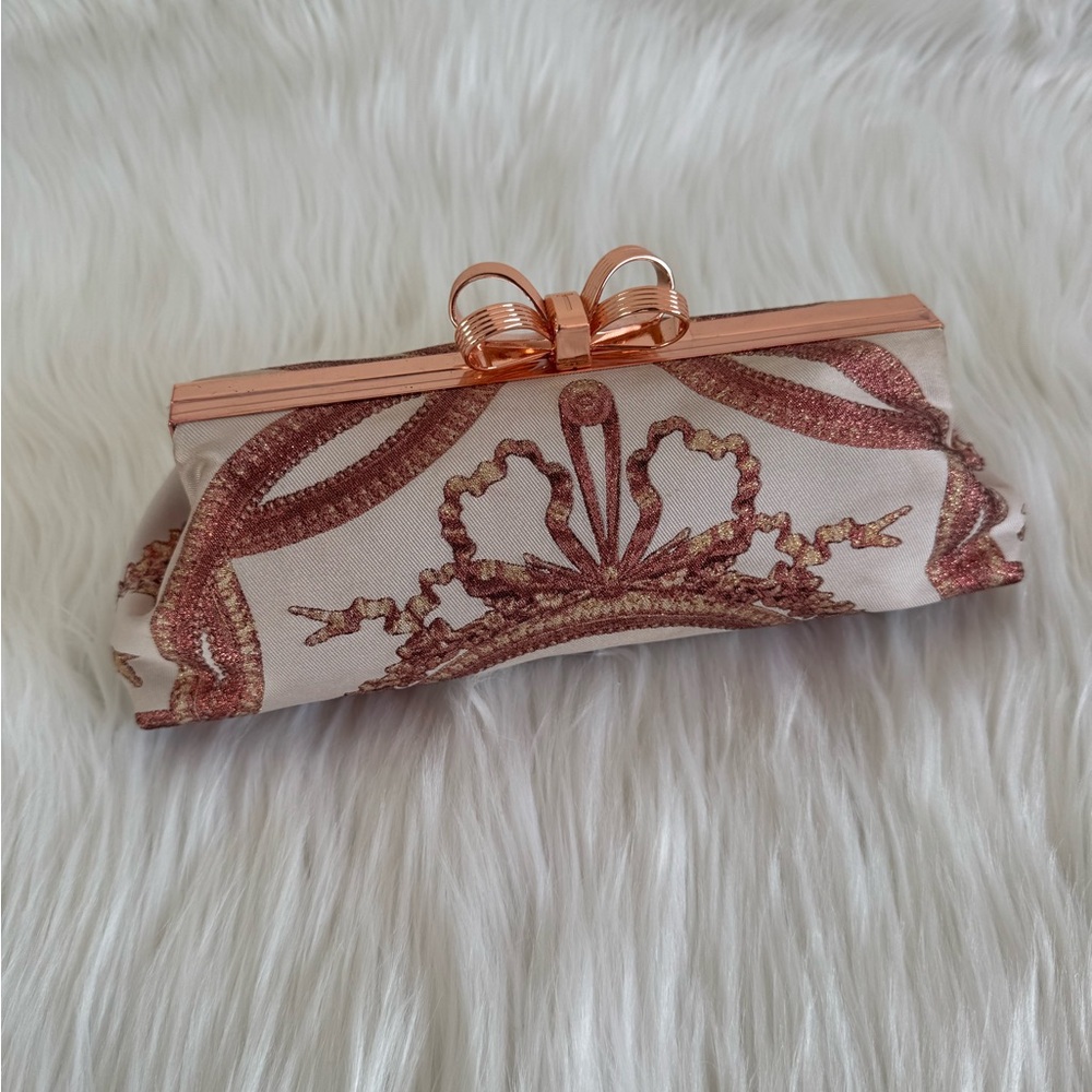 Ted Baker London Rose Gold Jakiee T-Clutch Bag - Luxury, Elegant